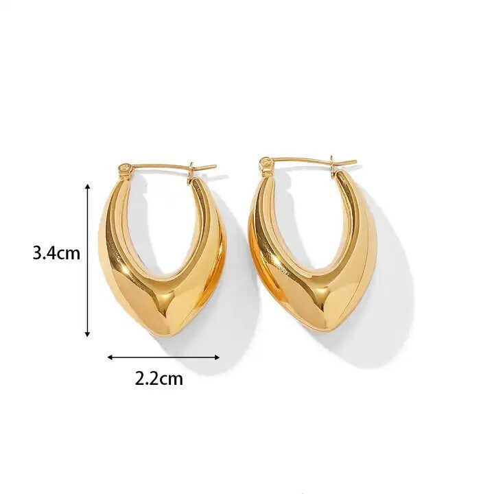18K Gold Plated Teardrop Hoop, Stainless Steel Earrings for Women9