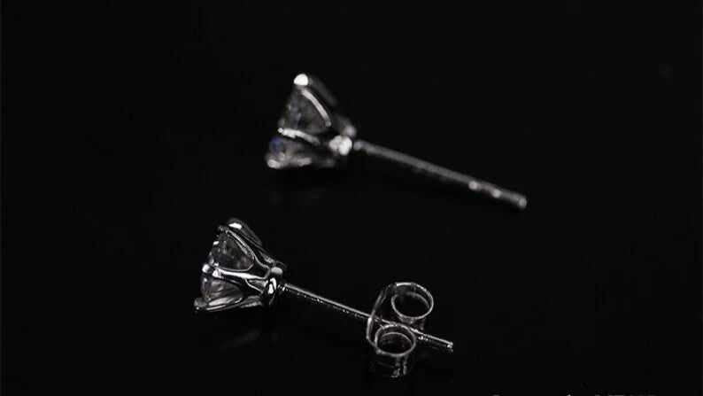 18k Gold Plated Sterling Silver Moissanite Solitaire Stud Earrings5