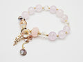 Color Stone Flower Leaf Pendant Crystal Bracelet, Cute Beads for Women & Girls0