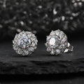 925 Sterling Silver Cubic Zirconia Halo Stud Earrings for Women0