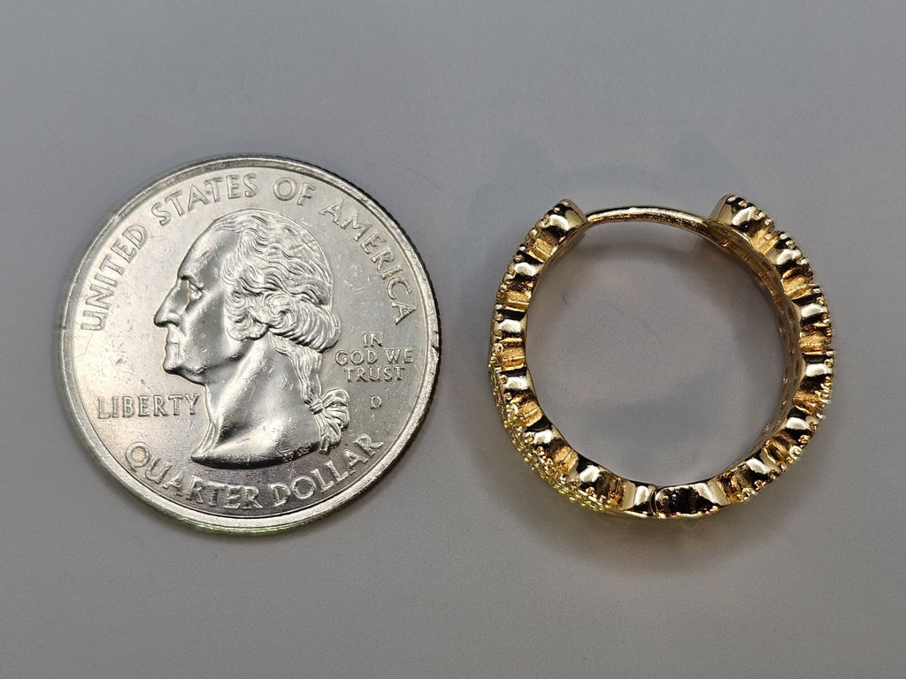 18K Gold Hoop Design Earrings Cubic Zirconia for Women2
