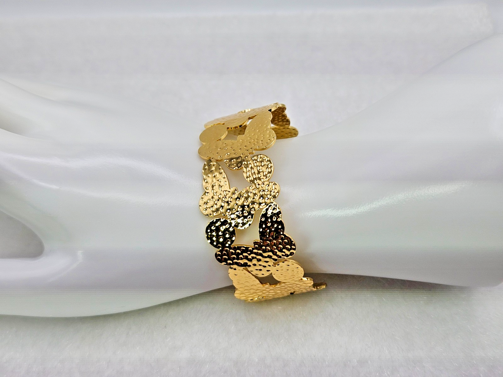 18K Gold Plated Stainless Steel Butterfly Bracelet - Women’s Open Cuff Bangle3