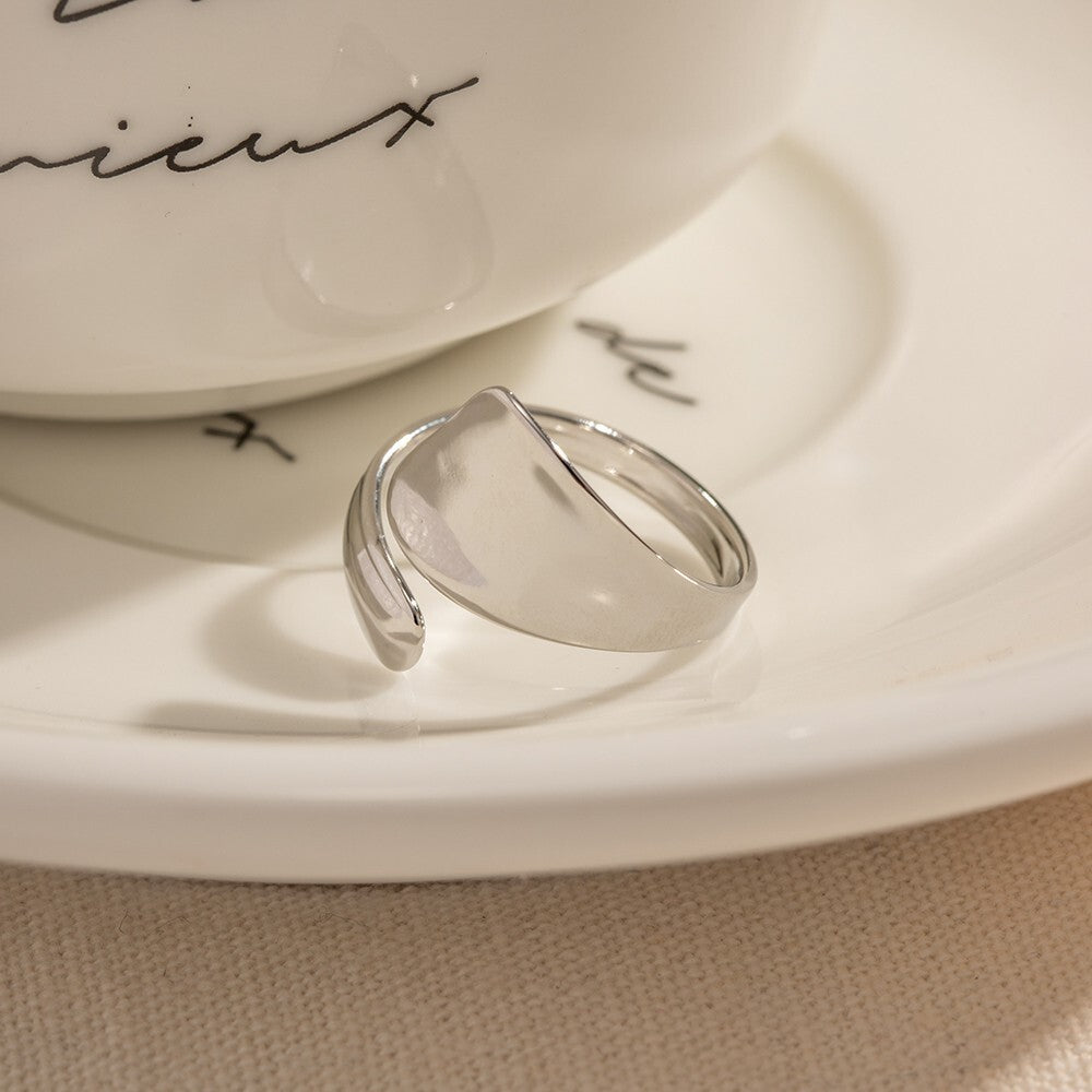 Simple Stainless Steel Irregular Geometric, Adjustable Finger Ring for Women1