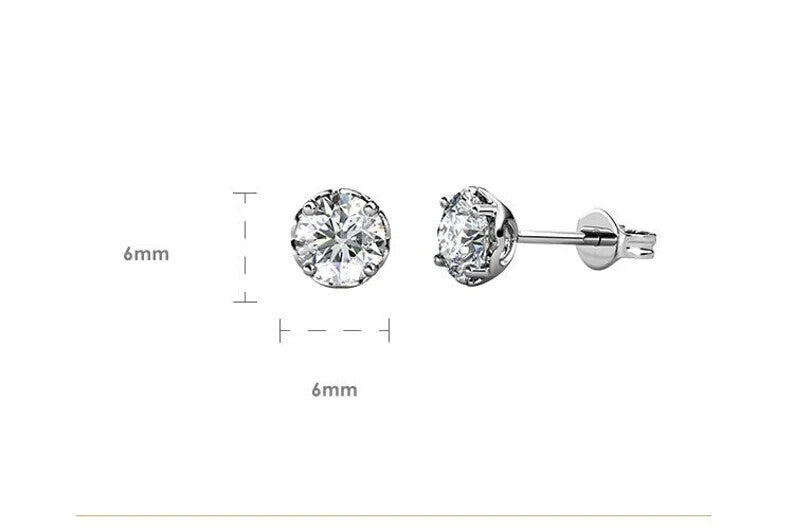 18k Gold Plated Sterling Silver Moissanite Round Stud Earrings9