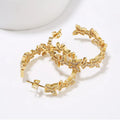18k Gold Plated Butterfly Cubic Zirconia Hoop Earrings, Chunky Hoop for Women0