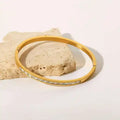 18K Gold Plated Bangle with Cubic Zirconia, Stainless Steel Bracelet for Women0