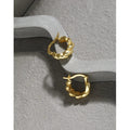 18K Gold Plated Croissant Design Hoop Earrings for Women0