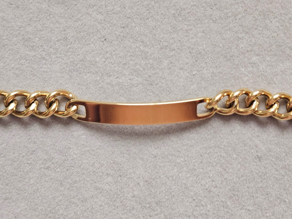 18K Gold Plated Stainless Steel Cuban Bar Link Chain Bracelet for Women1