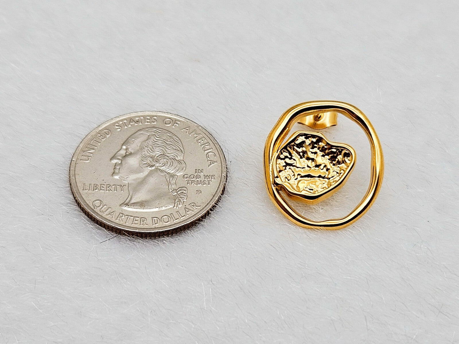 18k Gold Plated Stainless Steel Lava Earrings for Women, Unique Style Studs2