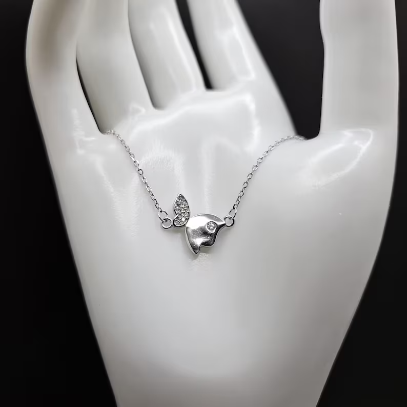 925 Sterling Silver Bracelet, Cubic Zirconia Butterfly Design2