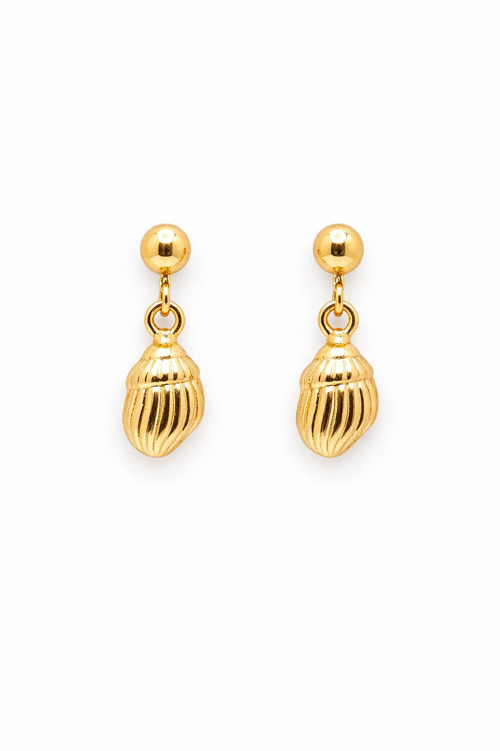18K Gold Plated Shell Jewelry Set Necklace & Earrings Matching Coastal for Her2