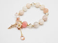 Color Stone Flower Leaf Pendant Crystal Bracelet, Cute Beads for Women & Girls0