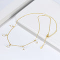 14K Gold Plated Freshwater Baroque Pearl Necklace, 925 Sterling Silver Chain0