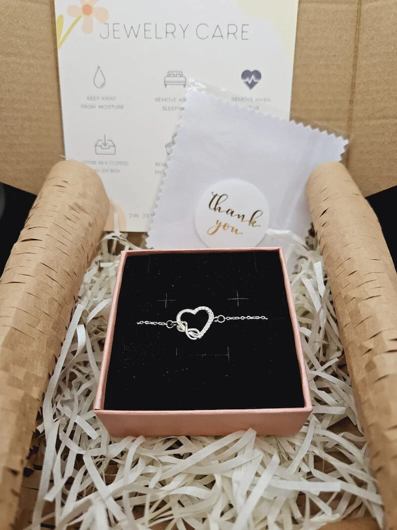 925 Sterling Silver Bracelet with Cubic Zirconia Infinity Heart Design5