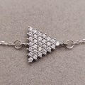 925 Sterling Silver Bracelet Cubic Zirconia Pave Triangle Design0