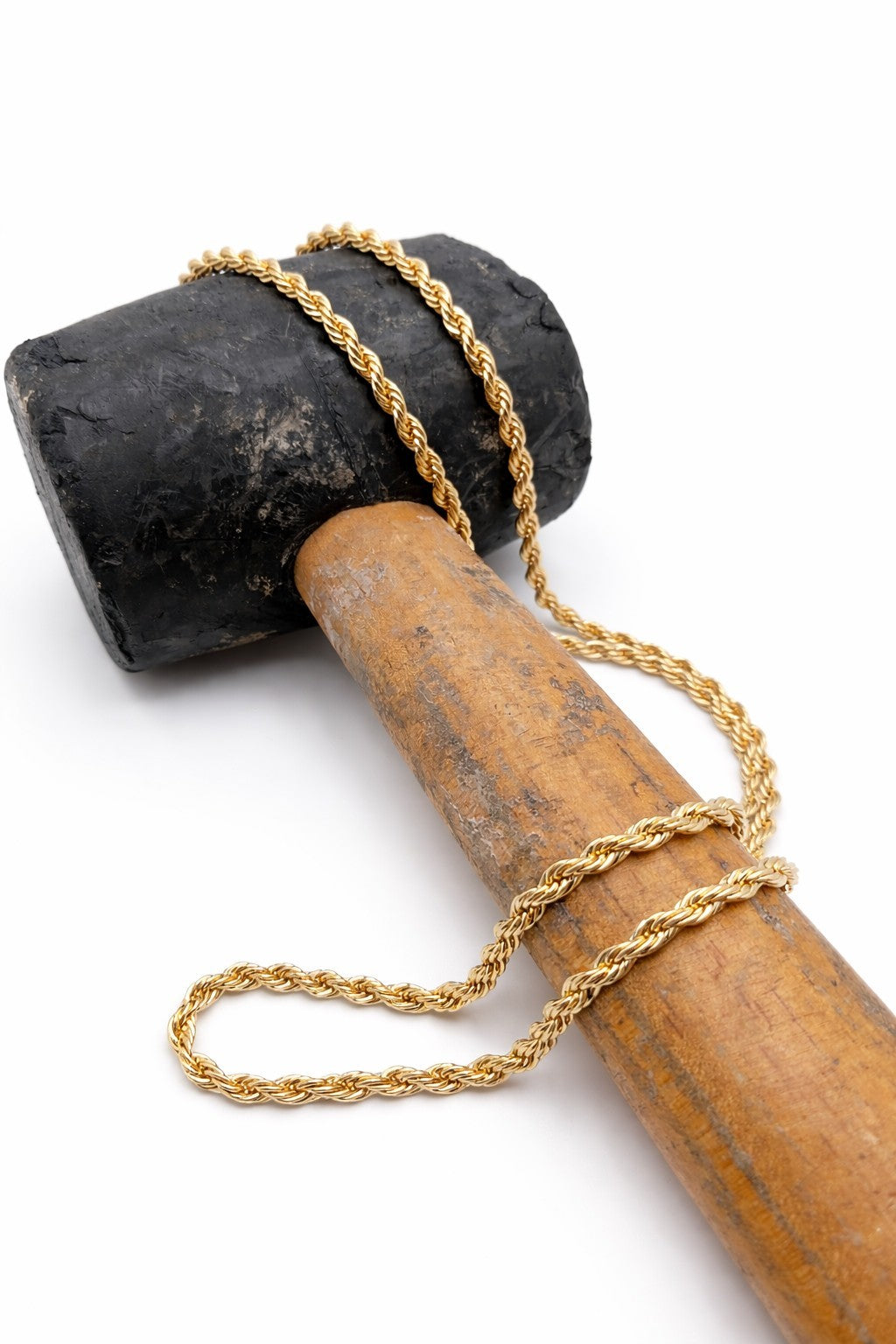 Men’s 18K Gold Plated Rope Chain Necklace 4mm 70cm Long Twisted Link Chain Gift2