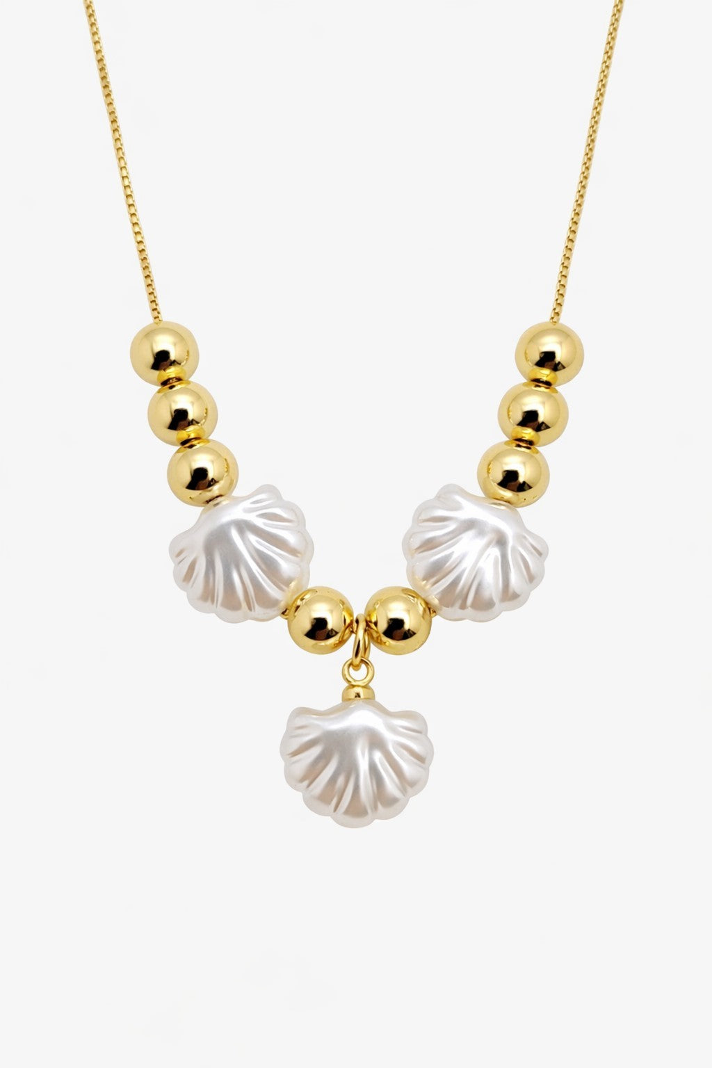 18K Gold Plated Seashell Jewelry Set – Adjustable Necklace & Earrings For Women1