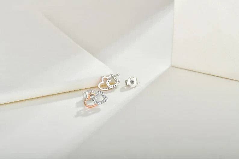 18k Rose Gold Plated Sterling Silver Cubic Zirconia Stud Earrings7