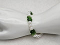 Green Flower Faux Pearl Bracelet for Women 18K Gold Plated Beaded Jewelry0