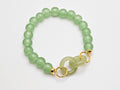 Jade Beaded Bracelet, Interlocking Circles Design, Adjustable Bracelet0