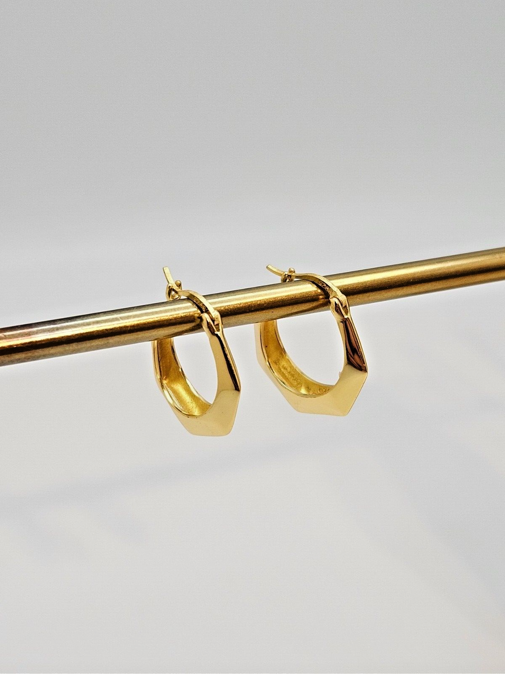 18k Gold Plated Geometric Polygon Hoop Earrings for women0