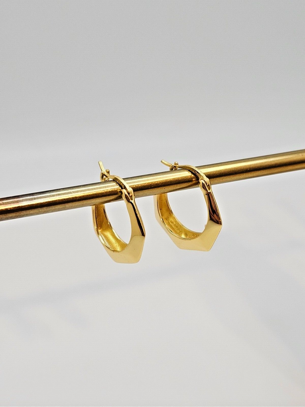 18k Gold Plated Geometric Polygon Hoop Earrings for women0