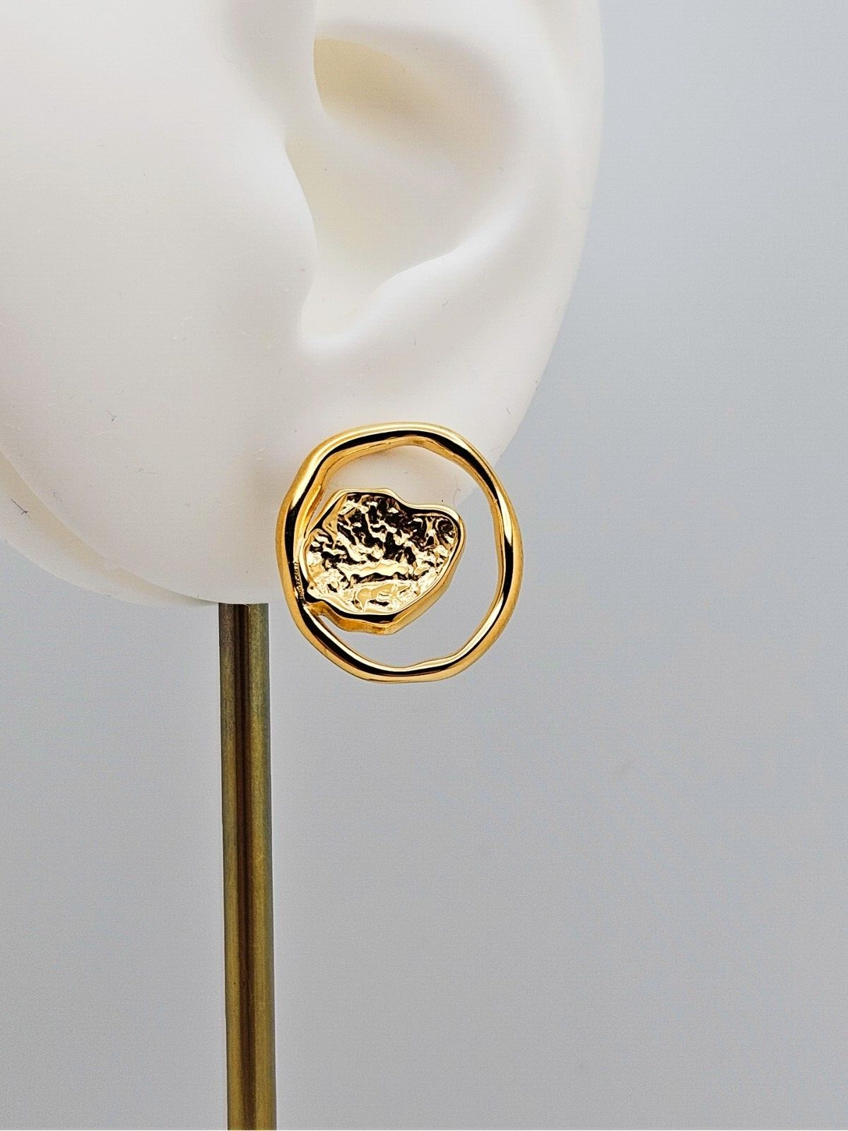 18k Gold Plated Stainless Steel Lava Earrings for Women, Unique Style Studs1