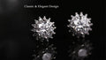 18k Gold Plated Moissanite Flower Stud Earrings for women0