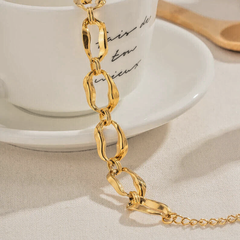 18K Gold Plated Stainless Steel Chunky Link Chain Necklace3