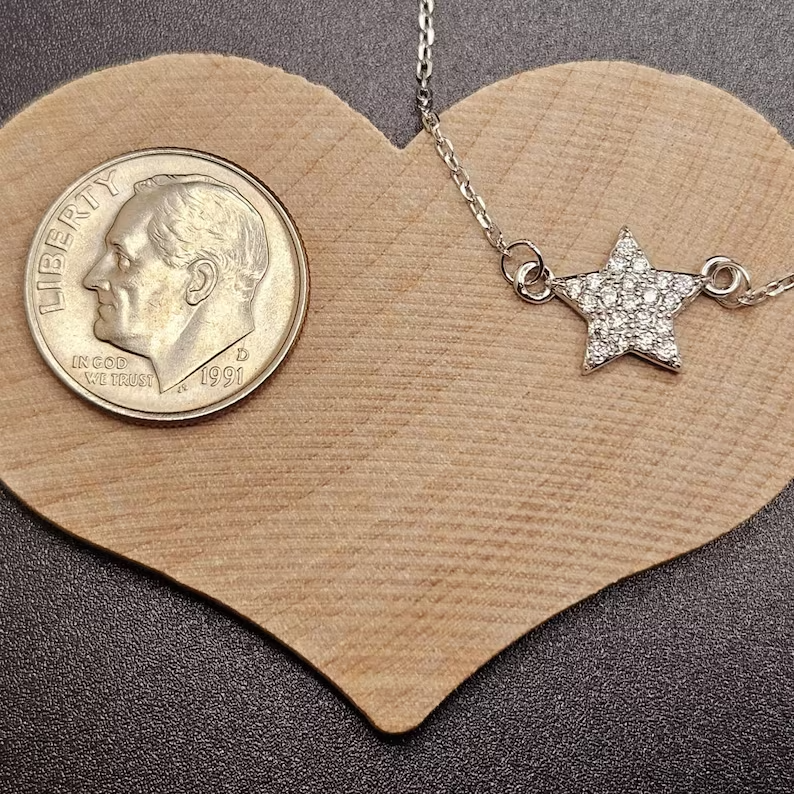 925 Sterling Silver Bracelet, Cubic Zirconia Pave Star Design4