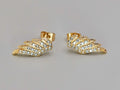 18k Gold Plated Beauty Angel Wing Stud Earrings with White Clear Cubic Zirconia0