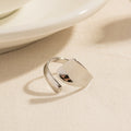 Simple Stainless Steel Irregular Geometric, Adjustable Finger Ring for Women0