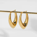 18K Gold Plated Teardrop Hoop, Stainless Steel Earrings for Women0