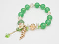 Color Stone Flower Leaf Pendant Crystal Bracelet, Cute Beads for Women & Girls0