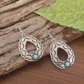 Silver Plated Boho Chic Drop Earrings, Turquoise Statement Earrings for Women0