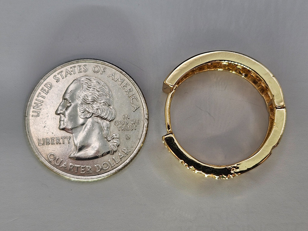 18K Gold Greek Key Hoop Earrings Multi Color Cubic Zirconia2