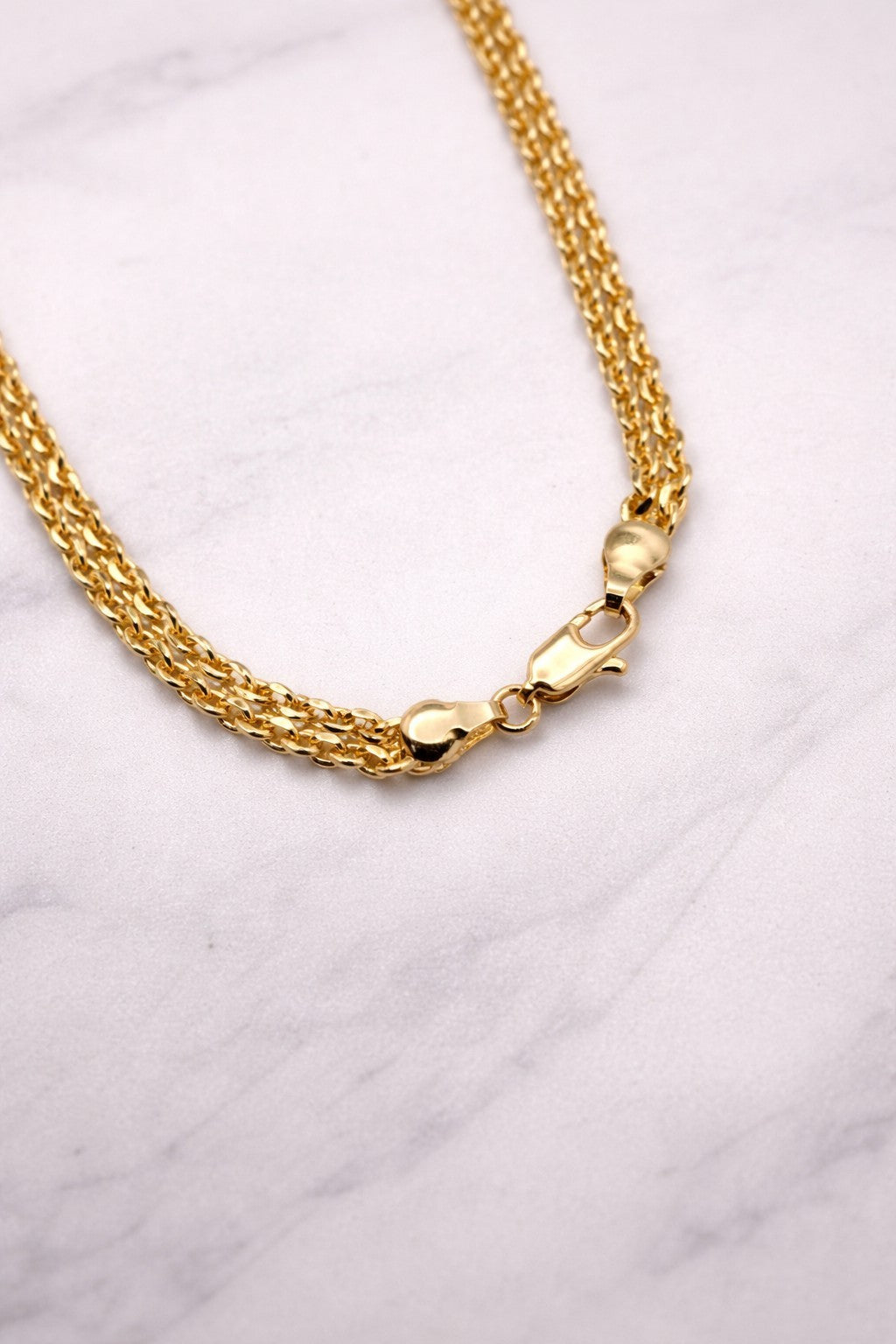 Men’s 18K Gold Plated Dual Link Twist Chain Necklace — 5mm × 50cm3