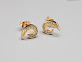 18k Gold Plated Brass Cubic Zirconia Modern Design Stud Earring0