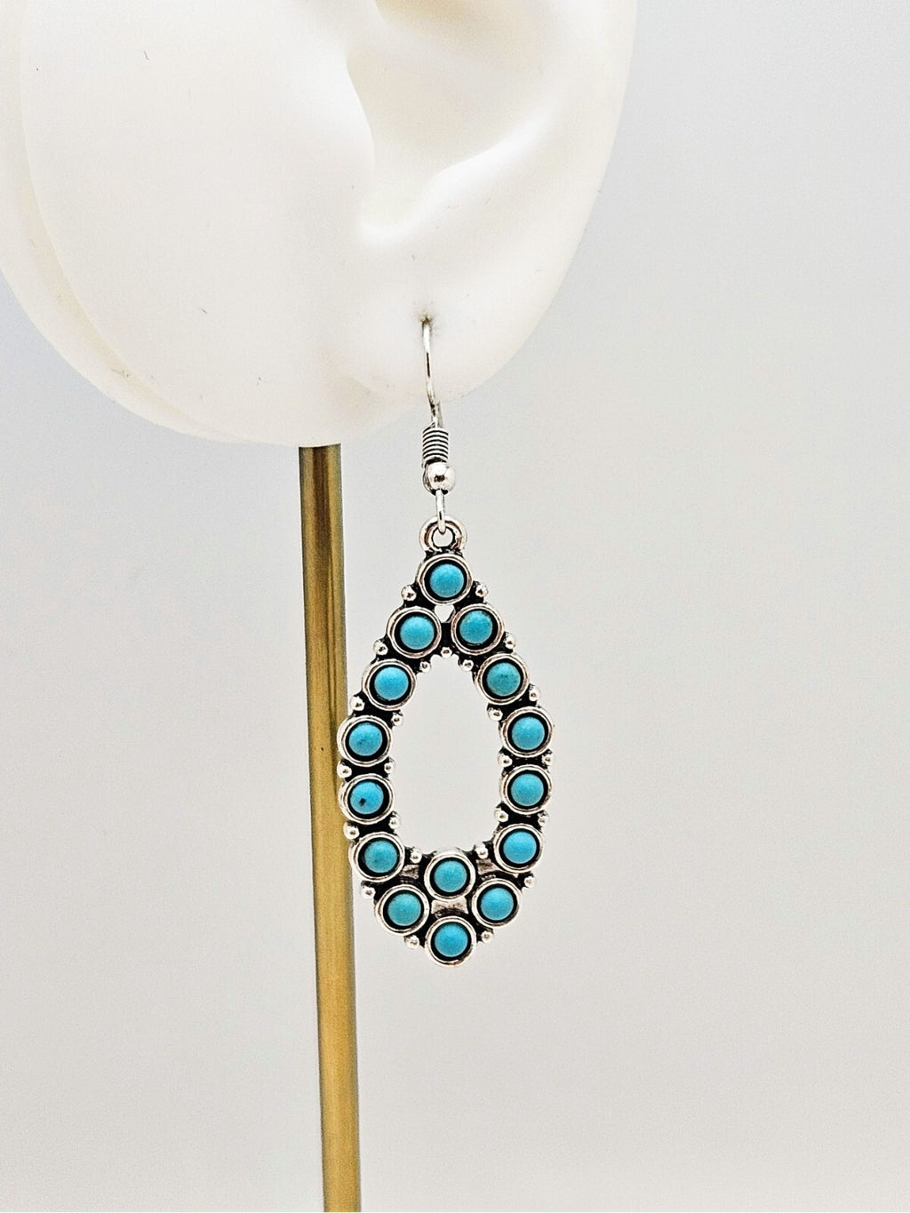 Silver Plated Turquoise Drop Dangle Earrings, Cute Boho Jewelry for Women4